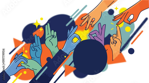 Diverse hands symbolizing collaborative synergy and creative consensus for modern B2B marketing agency culture