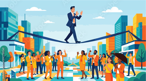 Strategic corporate leadership navigating market volatility with confidence to ensure business stability and stakeholder growth