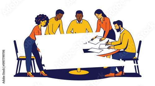 Cross-functional team conducting a strategic workshop to drive business growth and creative innovation