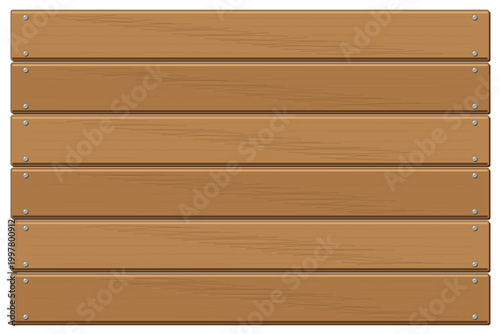 Wooden boards with metal screws illustration