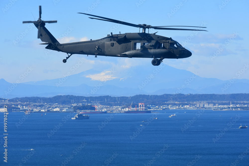 Fototapeta premium military helicopter in flight