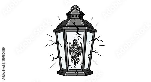 Cthulhu Lantern, Horror Creature, Dark Fantasy Illustration