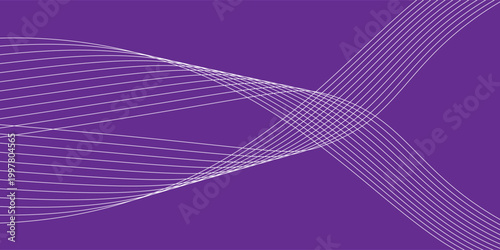 Abstract Purple Wave Background with Curved Gradient Lines