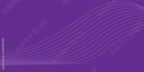 Abstract Purple Wave Background with Curved Gradient Lines