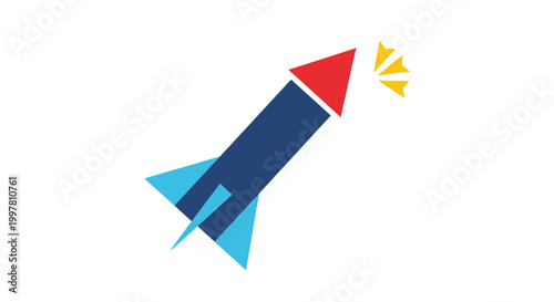 Rocket Launching Upward, Startup Business Concept
