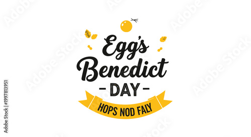 Eggs Benedict Day Food Logo Design.
