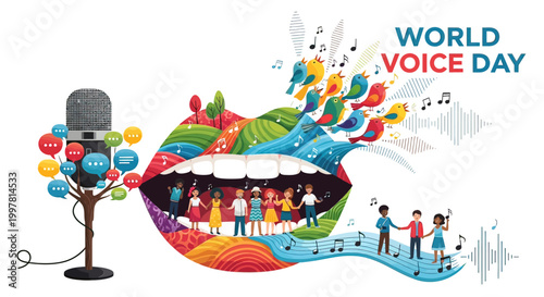 People Celebrating World Voice Day.