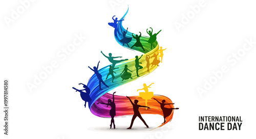 People Dancing in Rainbow Colors.