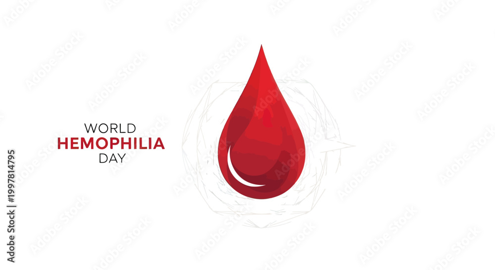 Obraz premium Red Blood Drop World Hemophilia Day.