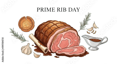 Prime rib roast with au jus.