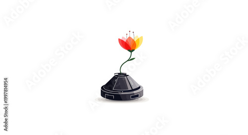 Small toy bird on a base.