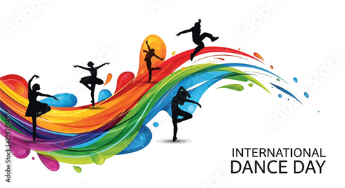 Silhouettes of dancers in various poses.