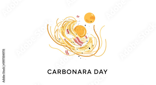 Spaghetti with egg and cheese dish.