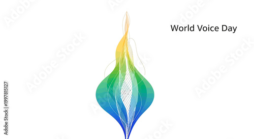 Vibrant colorful flame voice symbol.