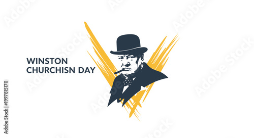 Winston Churchill portrait iconic leader.