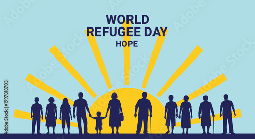 World Refugee Day awareness campaign illustration.