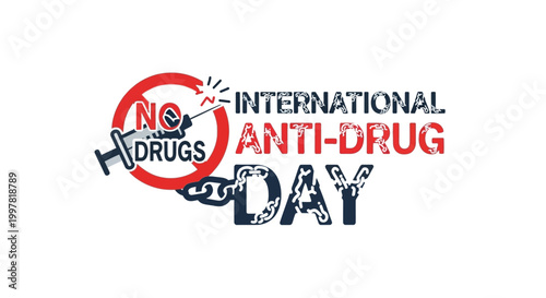 International Anti-Drug Day awareness campaign logo.