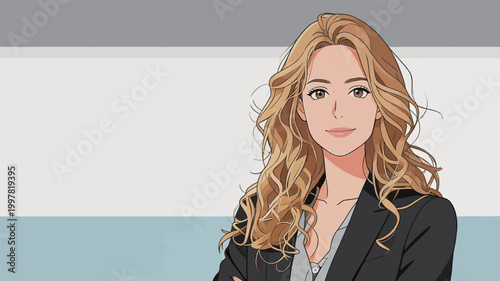 Illustration of Professional Blonde Business Woman
