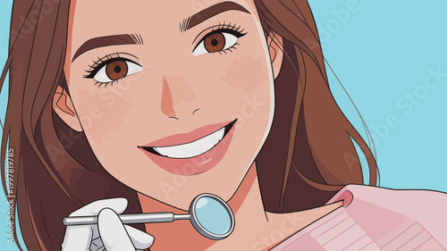 Smiling Woman with Dental Tools