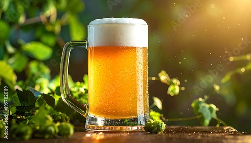 Refreshing beer outdoors