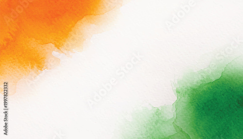 Indian flag color watercolor paint splash texture India independence day for Republic Day celebration background.