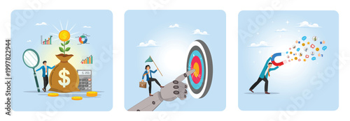 Financial management concept. Motivation and anticipation to win. Share loyalty and trust.