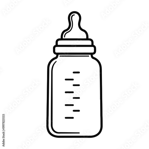 Baby bottle with measurement markings