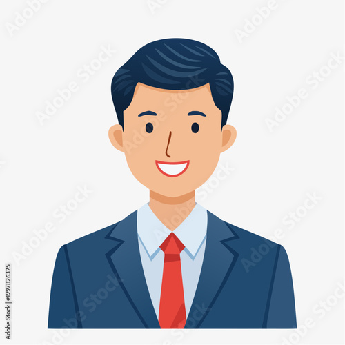 納得して頷くビジネスマンのシンプルイラスト