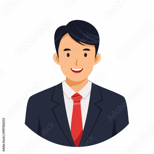 納得して頷くビジネスマンのシンプルイラスト