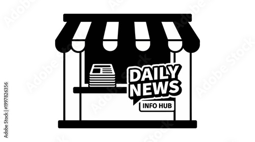Daily News Info Hub Kiosk Icon.