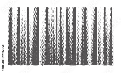 Gray halftone vertical stripes pattern with varying dot density