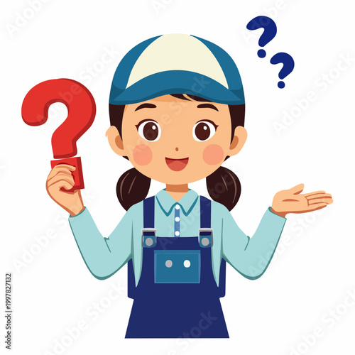 疑問を抱く女性保育士のイラスト