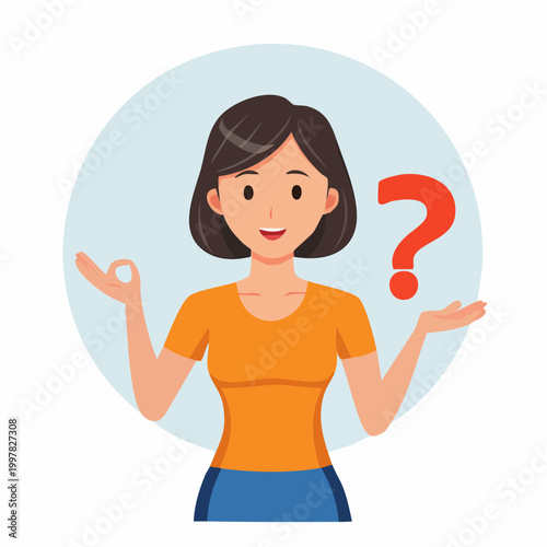 疑問を抱くフィットネス女性のイラスト