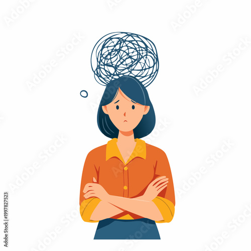 パニックになる主婦のイラスト