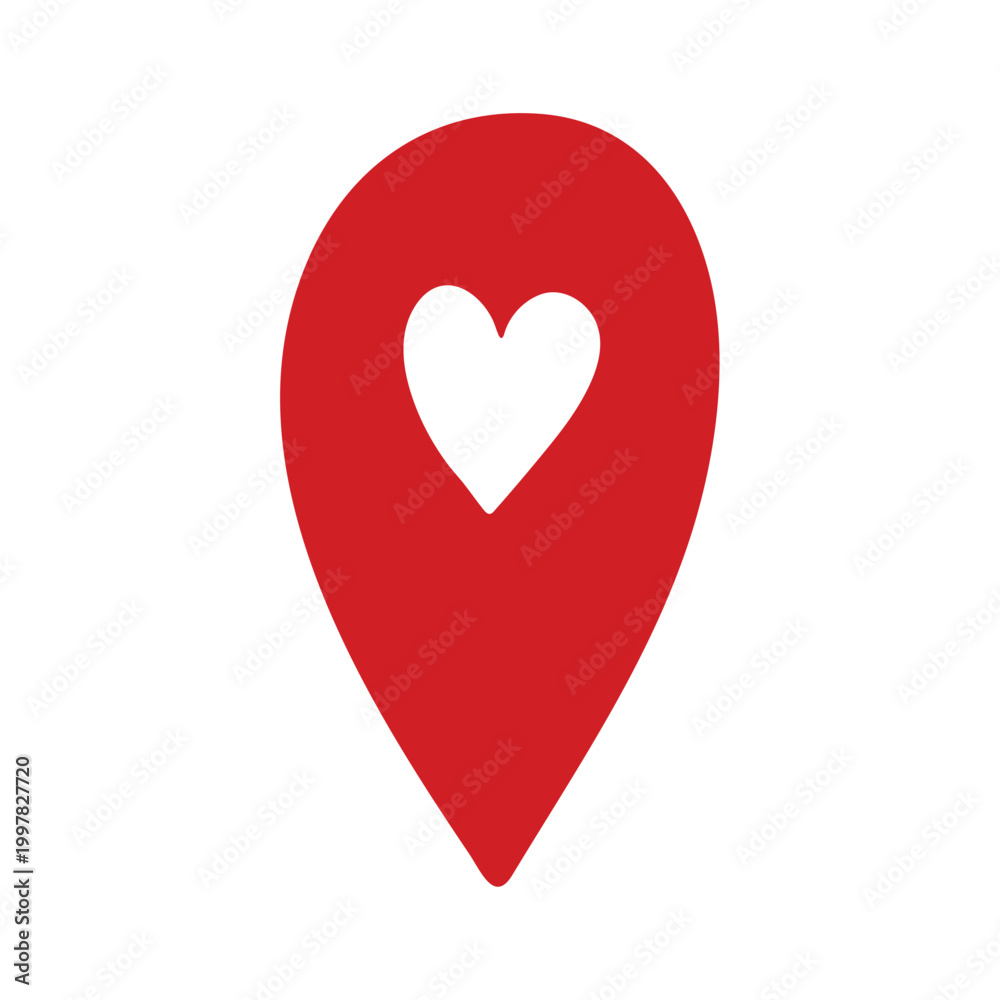 Fototapeta premium Hand drawn map pin Map marker pointer sign GPS and mapping tools Location pin symbol Pinpoint clipart in doodle style Single element for web, design