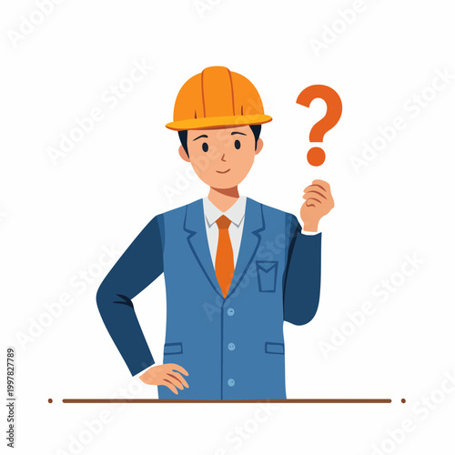 疑問を抱く男性エンジニアのイラスト