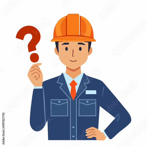 疑問を抱く男性エンジニアのイラスト