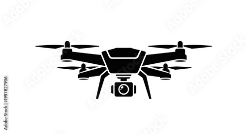 Tableau sur toile Drone with camera attached underneath flying.