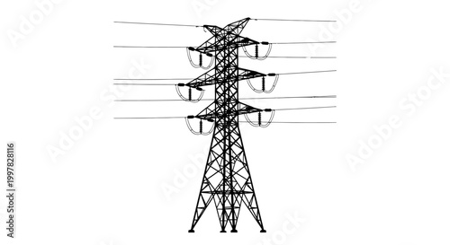 High voltage electric power transmission tower.