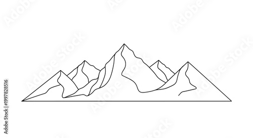 Konstfotografi Mountain range landscape illustration peaks.
