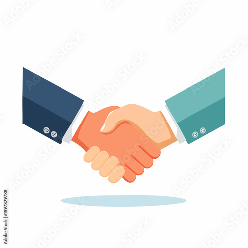 ビジネスシーンでの握手のイラスト