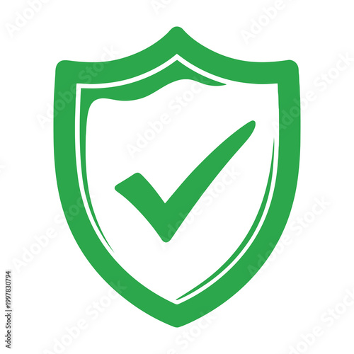 Green shield icon with checkmark symbol