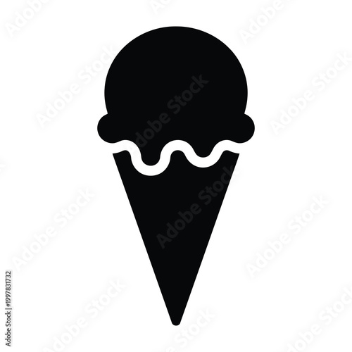 Black ice cream cone symbol