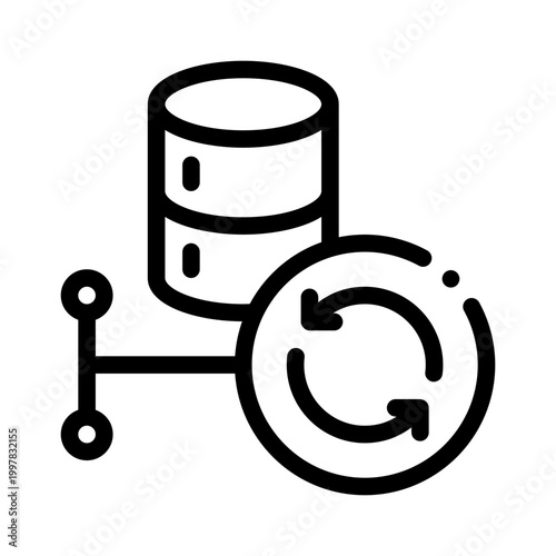 data backup line icon