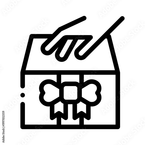 donation box line icon