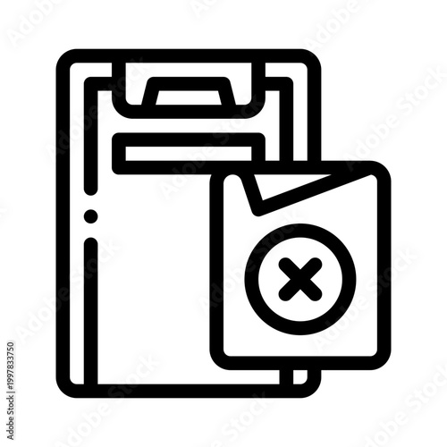 rejected document line icon