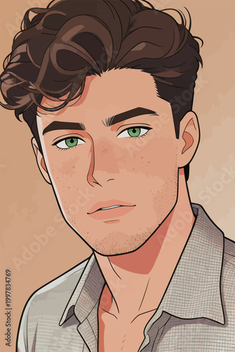 Illustration of a Stylish Young Man