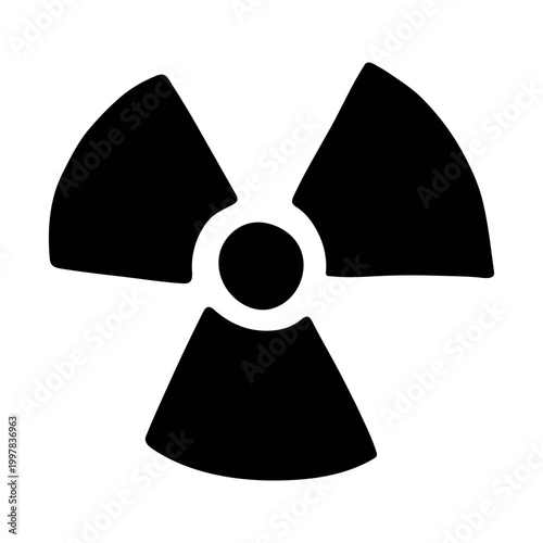 Hand drawn radiation sign Nuclear radiation hazard symbol Radioactive danger warning sign clipart in doodle style Nuclear safety Radioactive waste Single element for print, web, design, decor