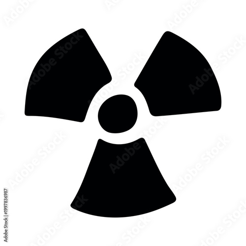Hand drawn radiation sign Nuclear radiation hazard symbol Radioactive danger warning sign clipart in doodle style Nuclear safety Radioactive waste Single element for print, web, design, decor