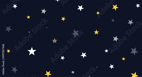 Foto A starry night sky with white, yellow, and gray stars
